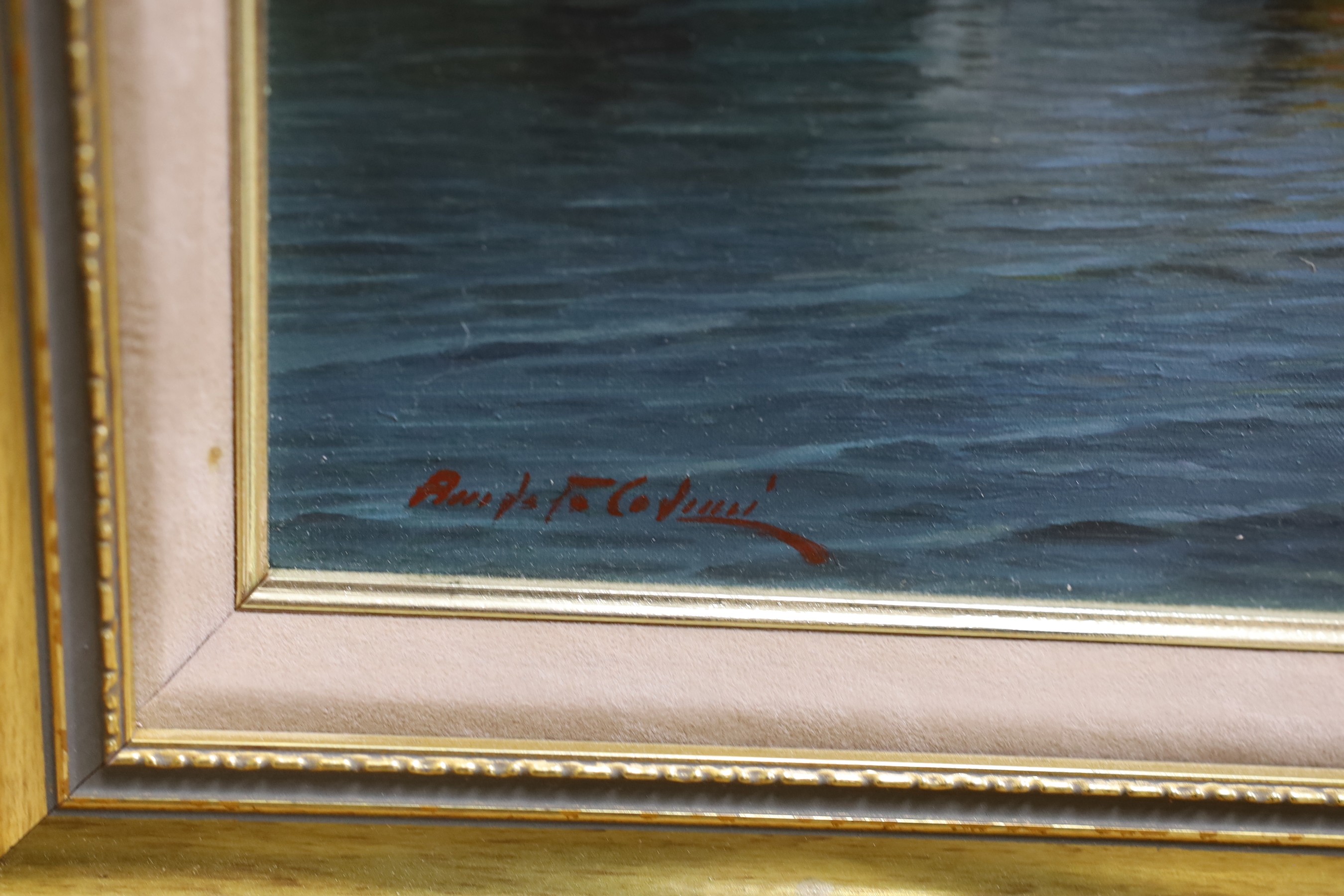 Italian School, oil on canvas, 'Ischia Casamicciola', indistinctly signed, 28 x 59cm